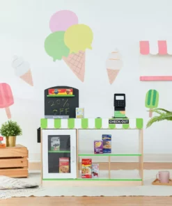 TeamsonUS Teamson Kids Cashier Austin Play Market Checkout Counter With 26 Accessories, Green/Natural 14 TeamsonUS Teamson Kids Cashier Austin Play Market Checkout Counter With 26 Accessories, Green/Natural