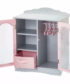 TeamsonUS Olivia's Little World Polka Dots Princess Toy Closet With Hangers For 18