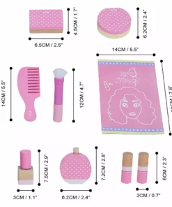 TeamsonUS Teamson Kids Little Dreamer Wooden Tabletop Vanity Set With 9 Play Accessories, Pink