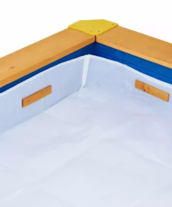 TeamsonUS Teamson Kids 4' Square Solid Wood Sandbox With Rotatable Canopy Cover, Honey/Blue 28 TeamsonUS Teamson Kids 4' Square Solid Wood Sandbox With Rotatable Canopy Cover, Honey/Blue