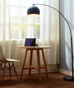 TeamsonUS Teamson Home Arquer Arc Metal Floor Lamp With Bell Shade, Black