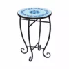TeamsonUS Teamson Home Small 14" Round Outdoor Mosaic Side Table Planter Stand, Blue 1 TeamsonUS Teamson Home Small 14" Round Outdoor Mosaic Side Table Planter Stand, Blue