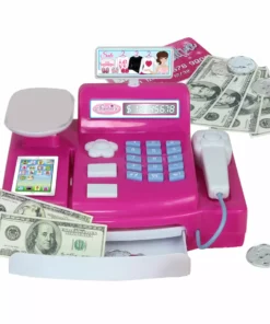 TeamsonUS Kids Sophia's Cash Register, Grocery Food And Money Set For 18