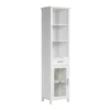 TeamsonUS Teamson Home Delaney Multi Functional Tall Free Standing Linen Storage Tower With Single Drawer