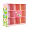 TeamsonUS Fantasy Fields Kids Painted Wooden Magic Garden Adjustable Cube Bookshelf, Pink