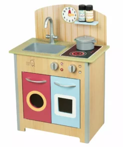 TeamsonUS New Teamson Kids Little Chef Porto Classic Wooden Kitchen Playset, Natural