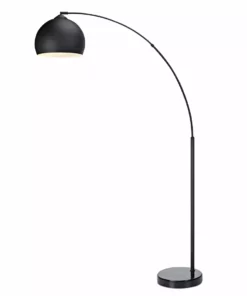 TeamsonUS Teamson Home Arquer Arc Metal Floor Lamp With Bell Shade, Black