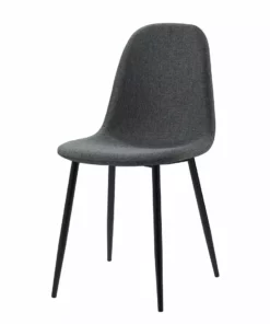 TeamsonUS Teamson Home Minimalist Dining Chair With Metal Legs, Set Of 2, Black/Gray