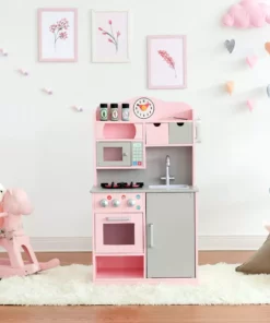 TeamsonUS Teamson Kids - Little Chef Florence Classic Play Kitchen - Pink / Grey