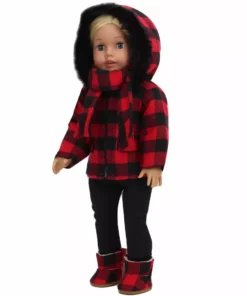 TeamsonUS Sophia's Buffalo Check Winter Outfit For 18