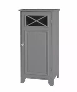 TeamsonUS Teamson Home Dawson Contemporary Narrow Wooden Floor Storage Cabinet With Door, Gray