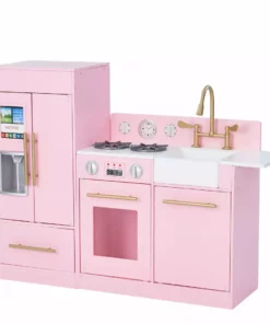 TeamsonUS Teamson Kids - Little Chef Chelsea Modern Play Kitchen - Pink / Gold