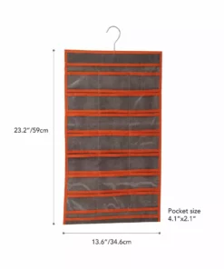 TeamsonUS Teamson Home 21-Pocket Hanging Jewelry Accessory Organizer Soft Storage