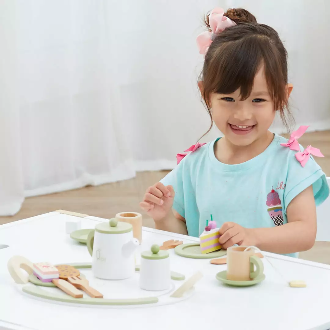 TeamsonUS Teamson Kids Little Chef Frankfurt 20 Piece Wooden Play Kitchen Tea Party Set, Green 7 TeamsonUS Teamson Kids Little Chef Frankfurt 20 Piece Wooden Play Kitchen Tea Party Set, Green