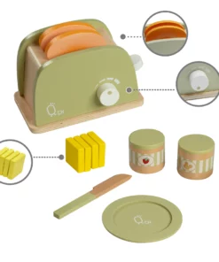 TeamsonUS Teamson Kids Little Chef Frankfurt Wooden Toaster Play Kitchen Accessories, Green 11 TeamsonUS Teamson Kids Little Chef Frankfurt Wooden Toaster Play Kitchen Accessories, Green