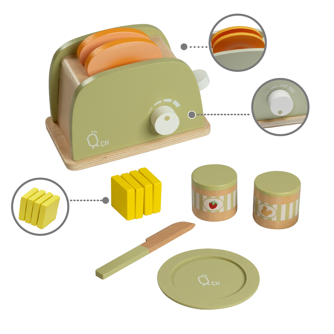 TeamsonUS Teamson Kids Little Chef Frankfurt Wooden Toaster Play Kitchen Accessories, Green 6 TeamsonUS Teamson Kids Little Chef Frankfurt Wooden Toaster Play Kitchen Accessories, Green