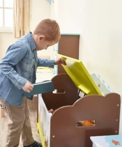 TeamsonUS Fantasy Fields Enchanted Woodland Kids Wooden Toy Storage Chest, Multicolor