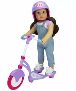 TeamsonUS Kids Sophia's Mini Scooter And Helmet Set For 18" Dolls, Multicolor