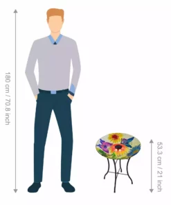 TeamsonUS Teamson Home Outdoor 18" Hand Painted Butterfly Fusion Glass Solar Bird Bath W/ Stand 9 TeamsonUS Teamson Home Outdoor 18