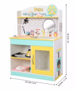 TeamsonUS Teamson Kids Little Helper Wooden Pet Care And Veterinary Clinic Playset