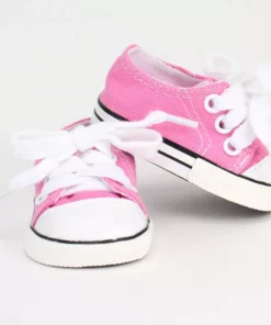 TeamsonUS Sophia's Light Pink Canvas Sneaker Shoe With Laces For 18" Dolls