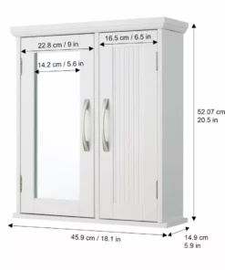 TeamsonUS Teamson Home Newport Contemporary Wooden Removable Medicine Cabinet, White