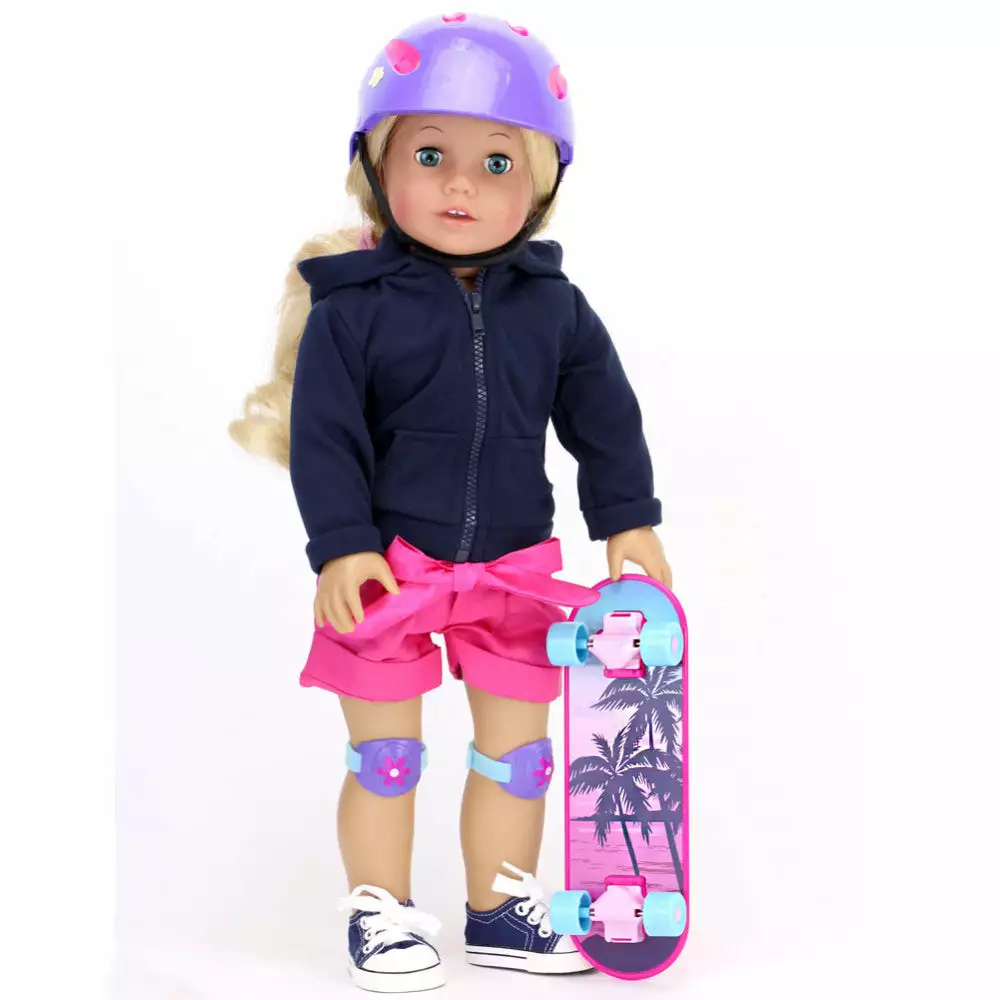 TeamsonUS Sophia's Skateboard, Helmet And Knee Pads Set For 18" Dolls, Multicolor Kids 10 TeamsonUS Sophia's Skateboard, Helmet And Knee Pads Set For 18" Dolls, Multicolor Kids