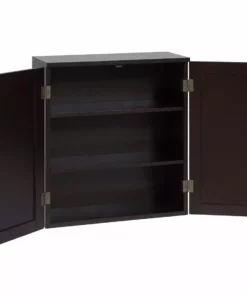 TeamsonUS Teamson Home Catalina Removable Wooden Wall Cabinet With 2 Doors, Espresso