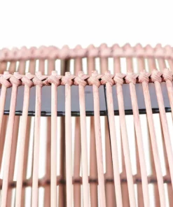 TeamsonUS Teamson Home Large Round Outdoor Patio Bamboo Side Table With Iron Top, Brown