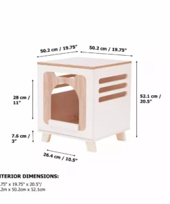 TeamsonUS Teamson Pets Daisy Elevated Vented Wooden Cat Litter Box Enclosure Side Table, Tan 16 TeamsonUS Teamson Pets Daisy Elevated Vented Wooden Cat Litter Box Enclosure Side Table, Tan