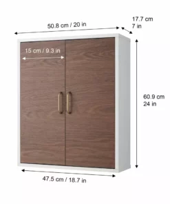 TeamsonUS Teamson Home Tyler Modern Wooden Removable Cabinet, Walnut/White