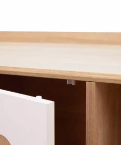 TeamsonUS Teamson Pets Daisy Mixed Wood Cat Litter Box Enclosure Storage Bench, Tan New