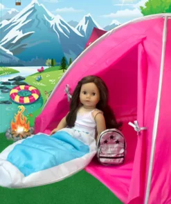 TeamsonUS Sophia's Dome Shaped Camping Tent For 18" Dolls, Hot Pink New 8 TeamsonUS Sophia's Dome Shaped Camping Tent For 18