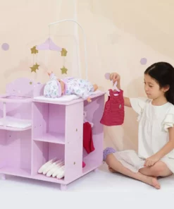 TeamsonUS Olivia's Little World - Twinkle Stars Princess Baby Doll Changing Station With Storage Kids
