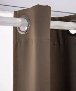 TeamsonUS Teamson Home 63" Edessa Premium Solid Insulated Thermal Blackout Window Curtain Panels With Grommets, Hazelnut Brown