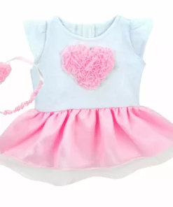 TeamsonUS Sophia's Heart Dress And Headband Outfit For 15'' Dolls, White/Pink Kids