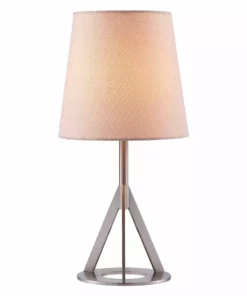 TeamsonUS Teamson Home Aria 15" Modern Table Lamp With Round Shade, Brass/Khaki 13 TeamsonUS Teamson Home Aria 15
