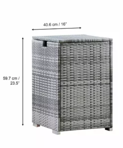 TeamsonUS Teamson Home Gas Tank Wicker Cover Table For 20 LB Propane Tanks, Gray New