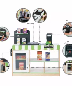 TeamsonUS Teamson Kids Cashier Austin Play Market Checkout Counter With 26 Accessories, Green/Natural 16 TeamsonUS Teamson Kids Cashier Austin Play Market Checkout Counter With 26 Accessories, Green/Natural