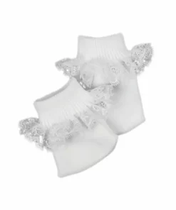 TeamsonUS Sophia's Ribbed Fold Over Cuff Crew Socks For 18" Dolls, White Kids