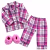 TeamsonUS Sophia's Flannel Pajama & Slippers Set For 18'' Dolls, Pink Kids
