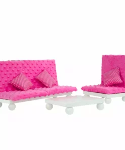 TeamsonUS Olivia's Little World - Polka Dots Princess 18" Doll Pink Lounge Set Kids