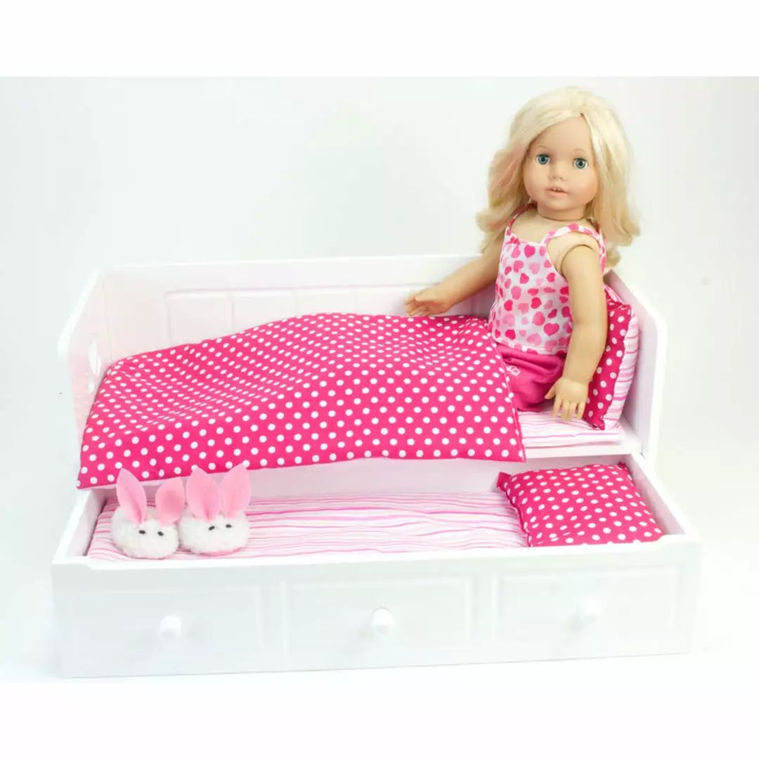 TeamsonUS Sophia's Daybed With Trundle Furniture Set For 18" Dolls 6 TeamsonUS Sophia's Daybed With Trundle Furniture Set For 18" Dolls