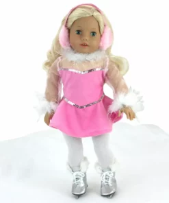 TeamsonUS Kids Sophia's Complete Figure Skating Outfit With Dress, Ice Skates And Accessories For 18" Dolls, Pink/Silver 8 TeamsonUS Kids Sophia's Complete Figure Skating Outfit With Dress, Ice Skates And Accessories For 18