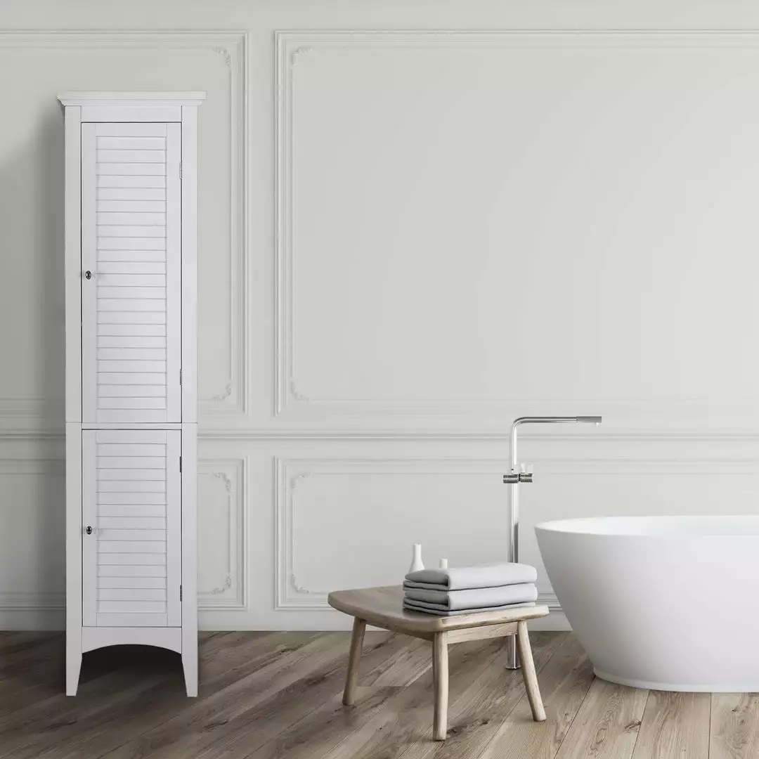 TeamsonUS Teamson Home Glancy Wooden Tall Tower Cabinet With Storage, White 5 TeamsonUS Teamson Home Glancy Wooden Tall Tower Cabinet With Storage, White