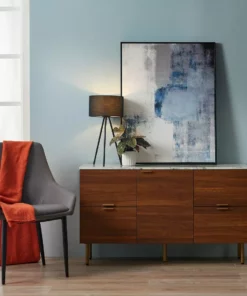 TeamsonUS Teamson Home Ashton Rectangular Wood Sideboard With Marble-Look Top And Metal Legs, Marble/Walnut 14 TeamsonUS Teamson Home Ashton Rectangular Wood Sideboard With Marble-Look Top And Metal Legs, Marble/Walnut