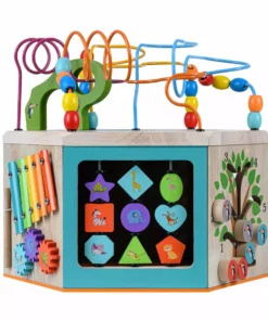 TeamsonUS Teamson Kids Preschool Play Lab 7-in-1 Large Wooden Activity Station, Natural 13 TeamsonUS Teamson Kids Preschool Play Lab 7-in-1 Large Wooden Activity Station, Natural