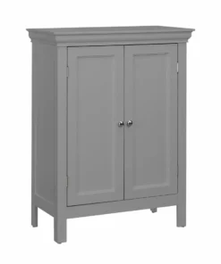 TeamsonUS Teamson Home Stratford Contemporary Wooden Floor Storage Cabinet With Two Doors, Gray