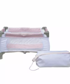 TeamsonUS Olivia's Little World Polka Dots Princess 3-in-1 Baby Doll Nursery Set, Pink/Gray Kids