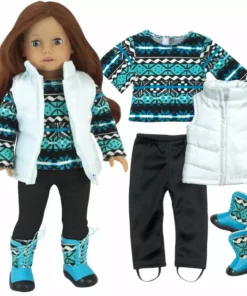 TeamsonUS New Sophia's Sweater, Leggings, Vest, And Boots Set For 18" Dolls